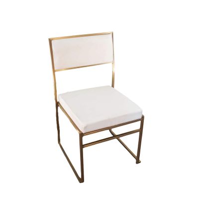 Image of Gotham Gold Chair with White Cushion
